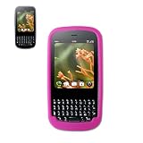 New Fashionable Perfect Fit Soft Silicon Gel Protector Skin Cover (Faceplate/Snap On) Rubber Cell Phone Case With Screen Protector for Palm Pixi / Pixi Plus Sprint , Verizon - Hot Pink