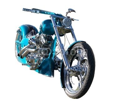 Wallmonkeys Peel and Stick Wall Decals - Custom Built Motorbike with Clipping Path - Removable Graphic