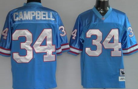 Classic Earl Campbell #34 Houston Oilers Unsigned Custom Blue Football Throwback Jersey for men -XXXL