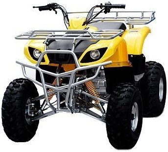233cc Manual Utility ATV Quad - Yellow, Full Size Model ATA-250D