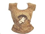 Jimi Hendrix Collection Stone Studded Guitar Genius Shirt, Licensed Hendrix Collection Metallic Stud Shirt for women.