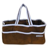 Brown with Blue Trim Ultra Suede Storage Caddy by Trend Lab