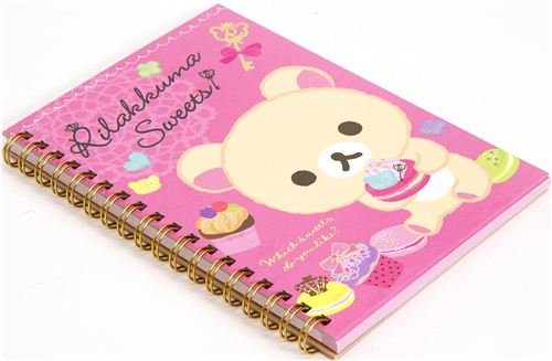 Imagen 2 de Cuaderno de Anillas del Oso Rilakkuma con Dulces macarrones