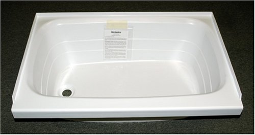 RV Bathtub, White, 24" X 36", Left Hand Drain