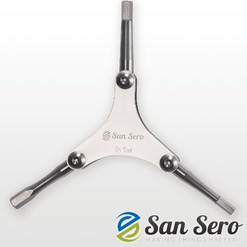 # 1 Bicycle Multitool - New to the USA - 3 Way design bicycle tool using HEX 4/5/6 Heads - Only 77 grams in weight - Unique "TRI DESIGN" shape, that works on all bikes. Made from Stainless Steel with lifetime guarantee against corrosion. Suitable for all bike models (Racers, MTB, Citybike, Kids / BMX Bike). Uses HEX 4/5/6 ; Superior design to Parktool or Topeak. Works with Trek, Giant, Scott, Specialized, Colnago, DeRosa Bicycles. In stock & ships today with Amazon.com - FREE SHIPPING ON ORDERS OVER $35