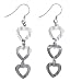 EXP Sterling Silver Triple Heart Dangle Earrings