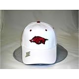 Arkansas Razorbacks One-Fit NCAA Cotton Twill Flex Cap (White)