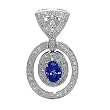 14K White Gold Tanzanite and Diamond Pendant