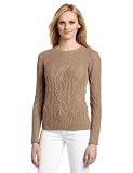 Minnie Rose Womens Crew Cable Knit Sweater