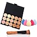 NYKKOLA Fashion Women Professional 15 Color Makeup Cosmetic Contour Concealer Palette Make Up+Sponge+Concealer Brush