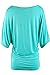 TL Women's Versatile Short Sleeve Boat Neck Dolman Drape Tops with Banded Bottom