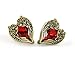 Vintage Jewelry Crystal Heart Love Stud Earrings Angel Wing