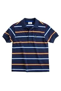 Boy's Short Sleeve Multi-color Stripe Pique Polo