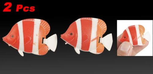 3-color Swing Tail Swimming Plastic Fish for Aquarium Ornament 2 Pcs