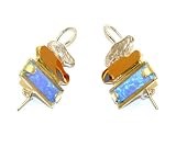 Image of 925 Sterling silver earrings set with opal stone