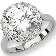 Sterling Silver Solitaire Cubic Zirconia Ring by Cheryl M