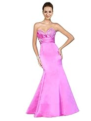 Strapless Satin Lace Beaded  Glittering Fit-and-Flare Sweetheart Evening Dress/Bridesmaid Dress/Prom Dress  With Ruffles