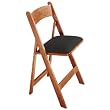 Solid Ranch Oak Poker Chair with Black Nylon Upholstery