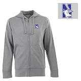 Northwestern Signature Full Zip Hooded Sweatshirt (Grey)