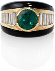 Diamond and Emerald 18k Yellow Gold Ring