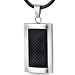 Italian Style Black Carbon Fiber Pendant Necklace for Men Italian Style Black Carbon Fiber Pendant Necklace for Men