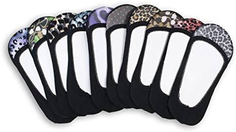 HZB Girls Ultra Low Cut Pattern No Show Sock Liners 10 Pairs
