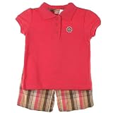 Girls 2pc Embroidered Floral Plaid Short Set ~ Size (4-6x)