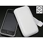Original Suncase Leder Etui Tasche speziell fuer Apple iphone 3G / 3GS / Lasche mit Rueckzugfunktion / Weiss