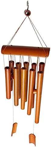 Cawant Indoor Outdoor Bamboo Wind Chimes Bell Brown -27in