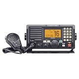 Icom M604A Marine VHF Radio with Built-In Hailer, Alphanumeric Keypad and Front Mount Microphone (Black)