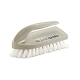 Pool Pals BR383 6" Iron Shaped ScrubHandle Brush Gray Handle and White Bristles