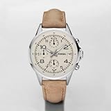 Fossil Maddox Leather Watch Sand