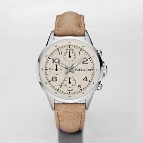 Fossil Women:Fossil Maddox Leather Watch Sand Images