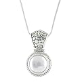 Sterling Silver Mother of Pearl Pendant Necklace - 18"