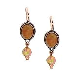 Naturally Yours Beaded Cabochon Copper Hues Earrings