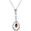18K White Gold Mexican Fire Opal and Diamond Necklace