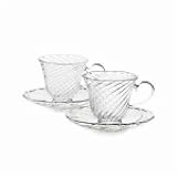 Waterford Crystal Vintage Garden Rose-Cup & Saucer Pair(s)