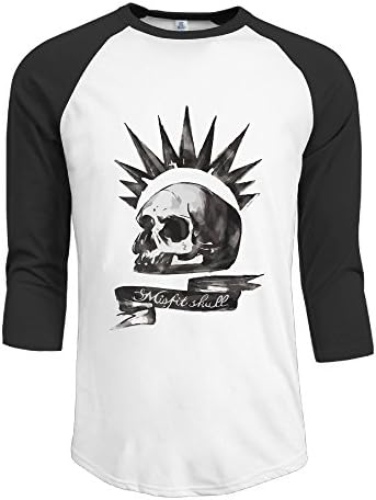 Men Life Is Strange-Chloe Price Misfit Skull Vintage Plain Raglan T Shirt 3/4 Sleeve