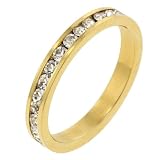 14K Gold Plated Crystal Channel Set Eternity Band
