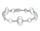 Circle and Diamond 3/5 Carat (ctw) Bracelet in White Gold