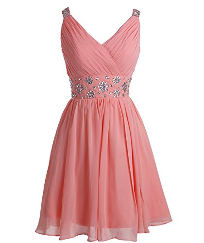 Fashion plaza short straps bridesmaid dresses pleated beading bel…