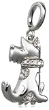 Sterling Silver Diamond Dog Charm