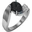 14K White Gold Onyx Ring