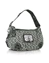 Guess Linde - Black Signature Fabric & Python Stamped Hobo Bag