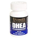 Ultimate Nutrition DHEA-Dehydroepiandrosterone Capsules, 50 mg, 100-Count Bottles (Pack of 2)