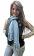 Handmade Chunky Acrylic Scarf - Smoky Blue (100% Knitted By Hand/long Size)