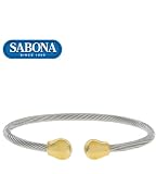 Sabona Professional Steel Twist Magnetic Bracelet with Gold Balls
