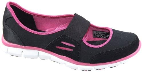 Skechers Women's Asana Mary Jane,Black/Hot Pink,8.5 M US