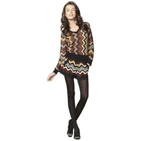 Missoni for Target Chiffon Sweater - Brown Multicolor Zigzag Print - LARGE (L)