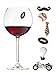 Simply Charmed Wine Charms for Men, Set of 6 Magnetic Glass Drink Markers, Fun Wine Gift for Him